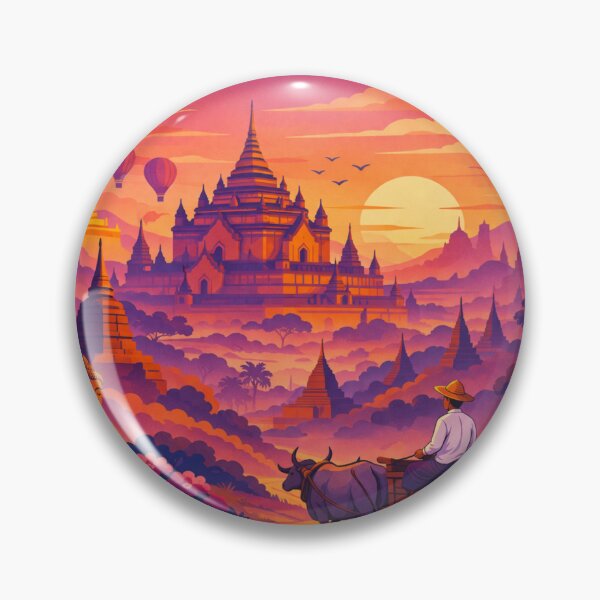 Item preview, Bagan Myanmar Sunset Travel Poste designed and sold by MatthewHeights.