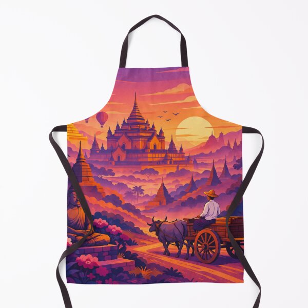 Item preview, Bagan Myanmar Sunset Travel Poste designed and sold by MatthewHeights.