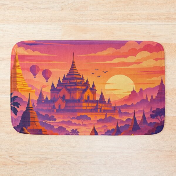 Item preview, Bagan Myanmar Sunset Travel Poste designed and sold by MatthewHeights.