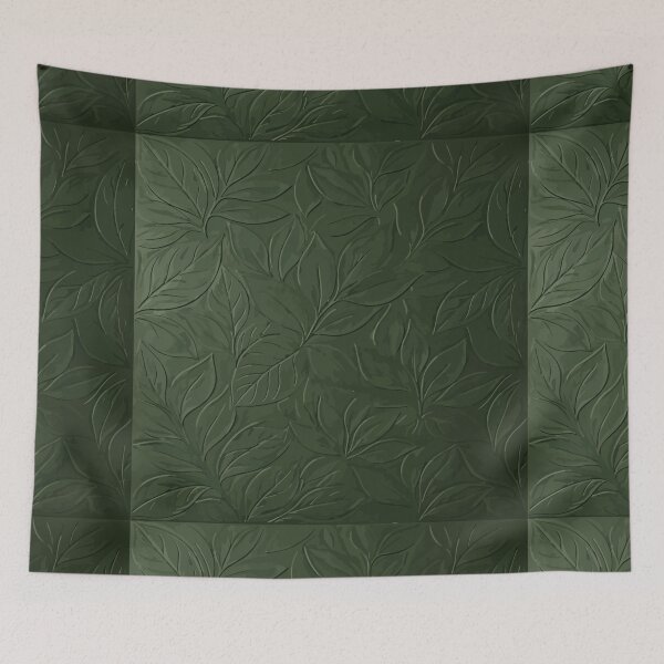 Item preview, Embossed Botanical Leaf Relief in Deep Green designed and sold by RidaSalArt.