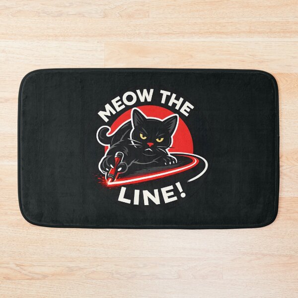 Item preview, Meow the Line! Black Cat Protest Sticker – Funny “Draw the Line” Anti-Fascist Kitty with Red Circle Humor   designed and sold by WAUZ.