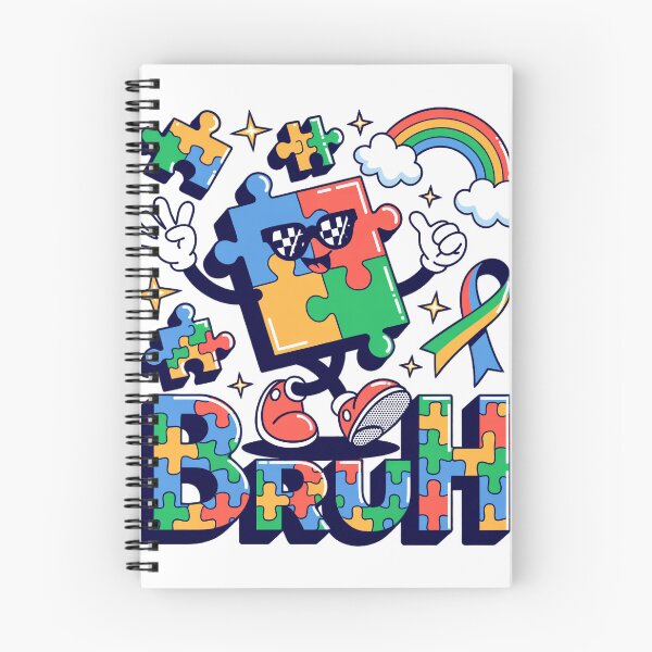 Item preview, Retro Bruh Autism Awareness – Cool Puzzle Piece Character Neurodiversity – Kids & Adult Autism Acceptance designed and sold by pixelspaperslab.