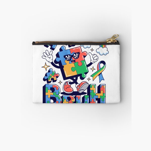 Item preview, Retro Bruh Autism Awareness – Cool Puzzle Piece Character Neurodiversity – Kids & Adult Autism Acceptance designed and sold by pixelspaperslab.