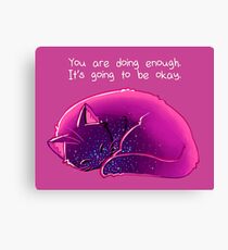 "You Are Doing Enough" Cat Canvas Print