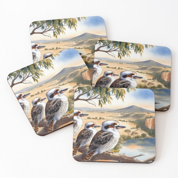 Item preview, Kookaburras Overlooking Picturesque Waterfall  designed and sold by Kirrindy Designs.