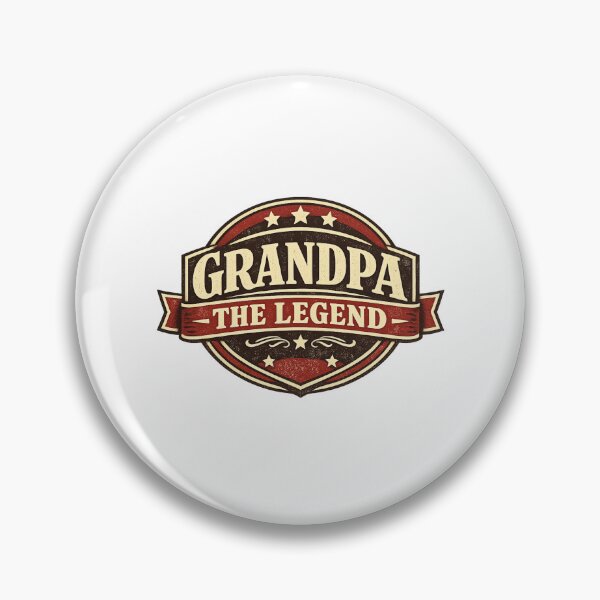 Item preview, Grandpa The Legend Vintage Badge - Retro Emblem Design designed and sold by MKreative Studio.