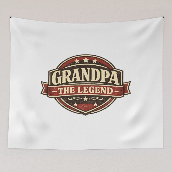 Item preview, Grandpa The Legend Vintage Badge - Retro Emblem Design designed and sold by MKreative Studio.