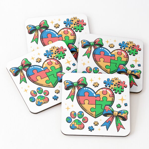 Item preview, Autism Awareness Heart & Paw – Puzzle Piece Bows & Butterflies Neurodiversity Acceptanc  – Cute SPED Mom Gift designed and sold by pixelspaperslab.