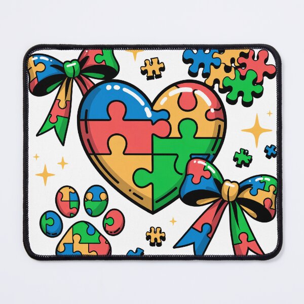 Item preview, Autism Awareness Heart & Paw – Puzzle Piece Bows & Butterflies Neurodiversity Acceptanc  – Cute SPED Mom Gift designed and sold by pixelspaperslab.