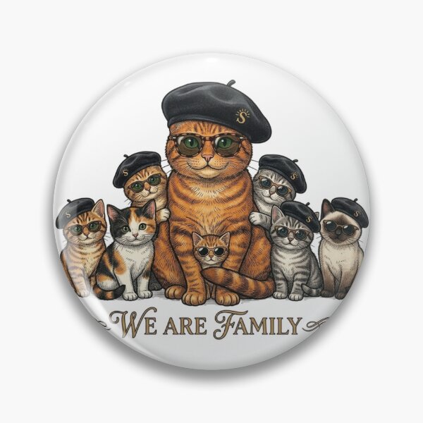 Item preview, Cool Orange Tabby Cat Family With Berets designed and sold by Amberlakhal.