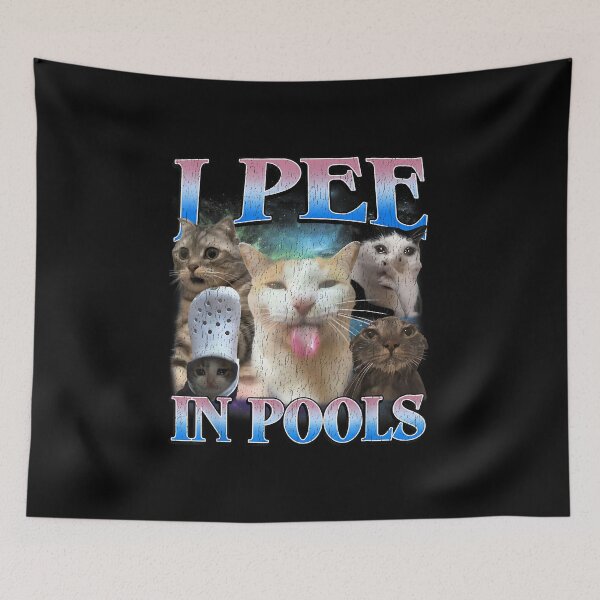 Item preview, I Pee in Pools Funny Unhinged Cat Meme Bootleg Graphic 90s designed and sold by PaulTSchafer.