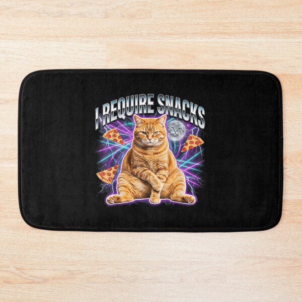Item preview, I Require Snacks Funny Cat Pizza 90s Retro Bootleg designed and sold by PaulTSchafer.