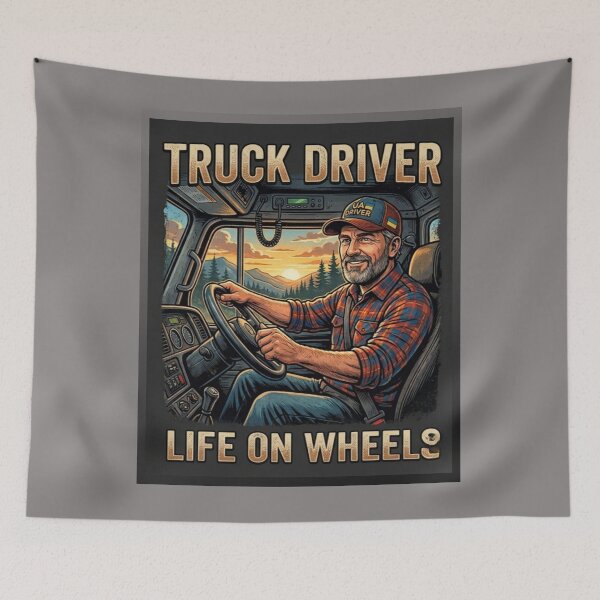 Item preview, Proud Trucker - Life on Wheels: Sunset Drive designed and sold by HALYNA070824.