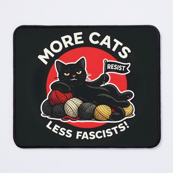 Item preview, More Cats, Less Fascists  Black Cat Protest Sticker – Funny Feline Resistance Red Circle Humor Design designed and sold by WAUZ.