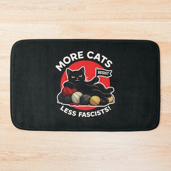 Item preview, More Cats, Less Fascists  Black Cat Protest Sticker – Funny Feline Resistance Red Circle Humor Design designed and sold by WAUZ.