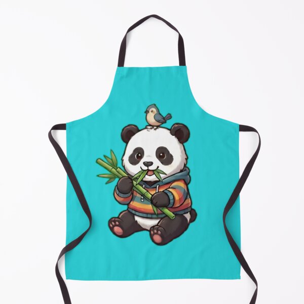 Item preview, Kawaii Panda with Bird & Bamboo - Chibi Art Style designed and sold by WalterAdd.