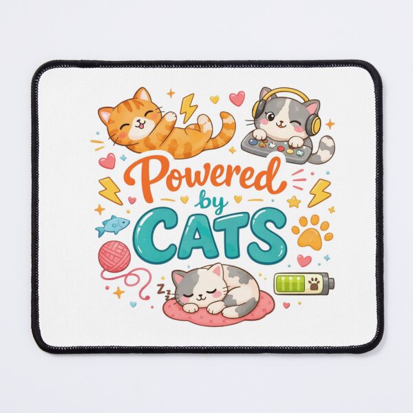 Item preview, Powered by Cats Cute Kawaii Cat Lover Design Funny Cat Energy Aesthetic designed and sold by Sanika arts .