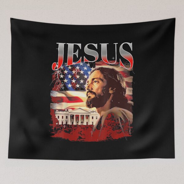 Item preview, Jesus USA America Patriot Meme 90s Bootleg Rap Merch Style designed and sold by PaulTSchafer.