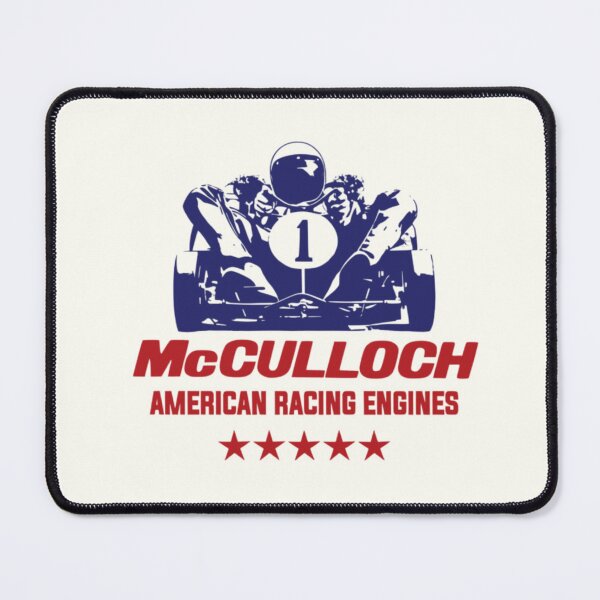 Item preview, McCulloch American racing engines - vintage karting -red & blue print designed and sold by retropetrol.