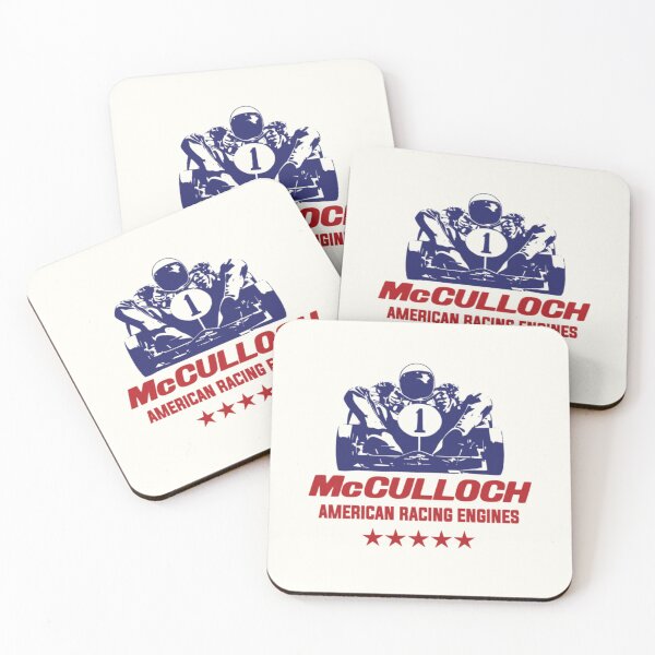 Item preview, McCulloch American racing engines - vintage karting -red & blue print designed and sold by retropetrol.