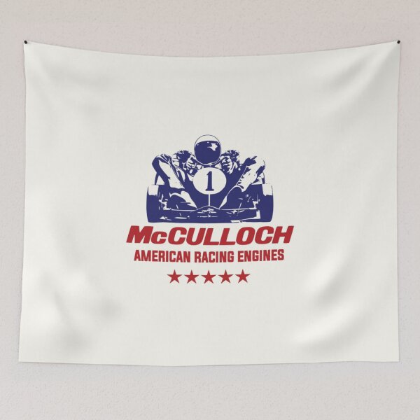 Item preview, McCulloch American racing engines - vintage karting -red & blue print designed and sold by retropetrol.