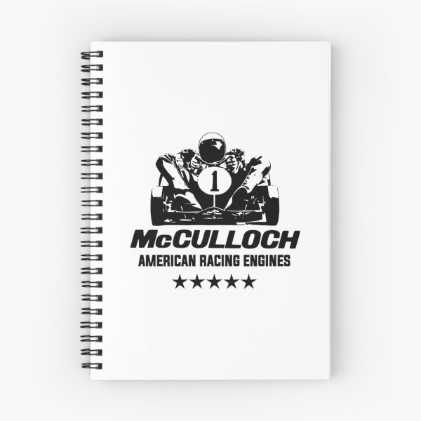 Item preview, McCulloch American racing engines - vintage karting - black print designed and sold by retropetrol.