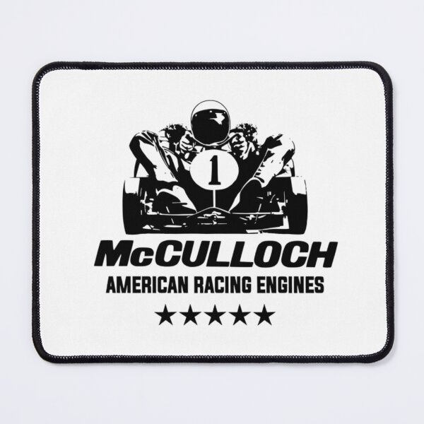 Item preview, McCulloch American racing engines - vintage karting - black print designed and sold by retropetrol.