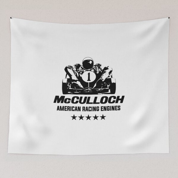 Item preview, McCulloch American racing engines - vintage karting - black print designed and sold by retropetrol.
