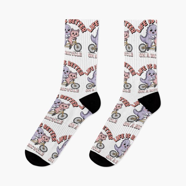 Item preview, Kawaii Dino and Cat Life Is Better on a bicycle designed and sold by CeliaZnx.