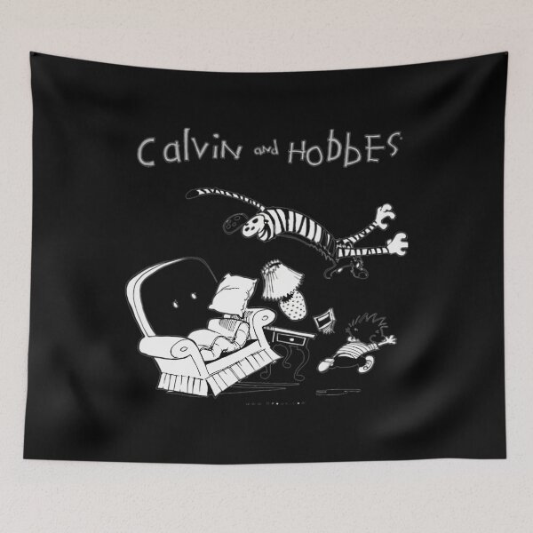 Item preview, Calvin And Hobbes Tiger Pounce Attack Funny Comic  designed and sold by ElnabiL66.