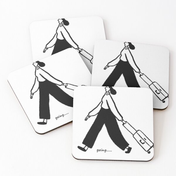Item preview, Going Travel Girl Suitcase Minimalist Black White Wanderlust designed and sold by SOLIORA  ATELIER.