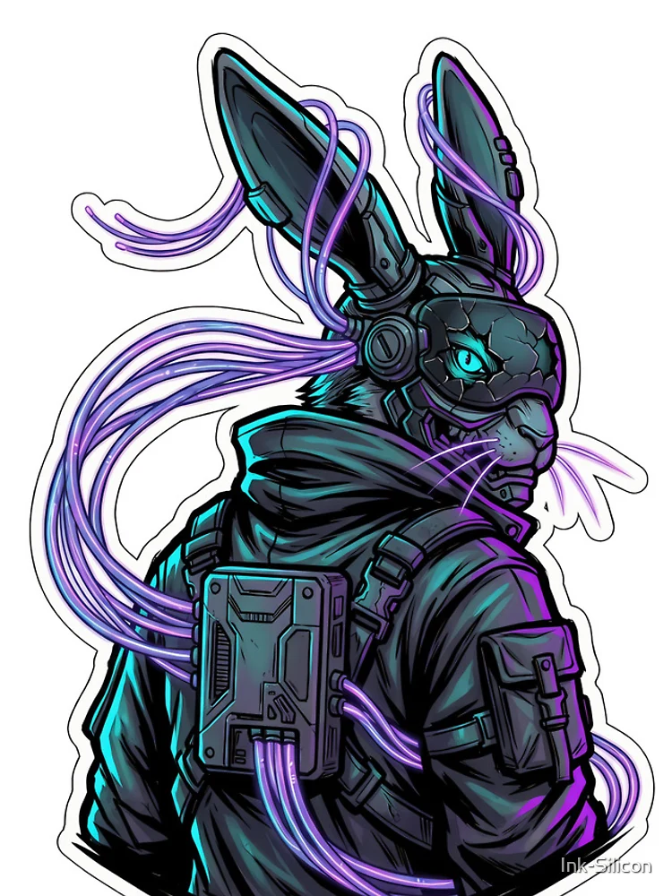 Thumbnail 4 of 4, iPhone Case, Agile Cyber Rabbit Digital Ink designed and sold by Ink-Silicon.