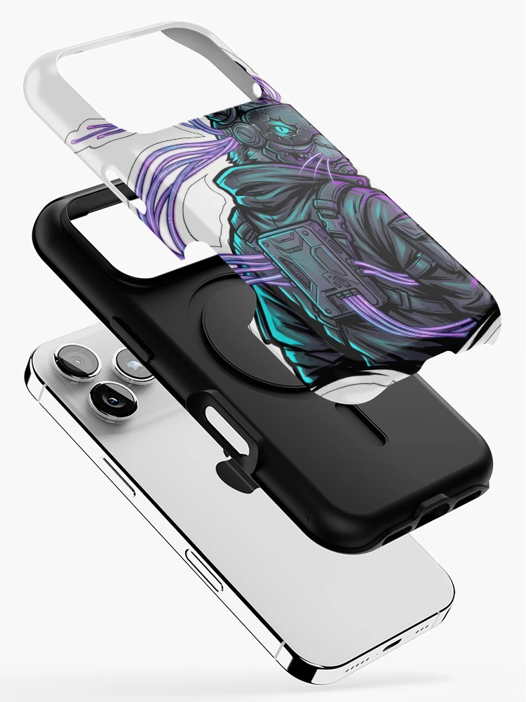 Thumbnail 2 of 4, iPhone Case, Agile Cyber Rabbit Digital Ink designed and sold by Ink-Silicon.