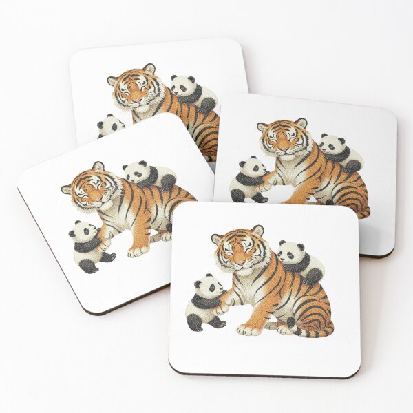 Item preview, A kind tiger is raising a panda cub. designed and sold by PP&RAINBOW SHOP.