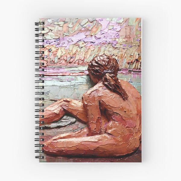 Item preview, Impressionist Textured Oil Painting of a Woman Relaxing by a Serene Pond with Floating Butterflies designed and sold by ARTCREATESHOP.