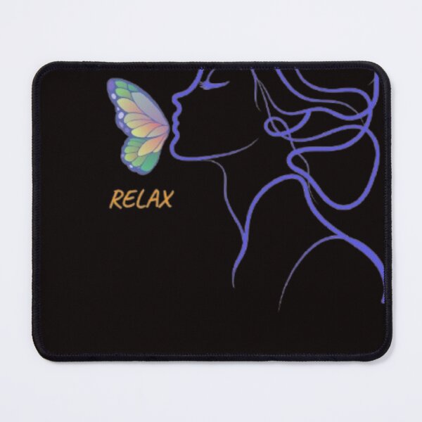 Item preview, Relax Blue Line Art Woman Butterfly Mindfulness Meditation designed and sold by SOLIORA  ATELIER.