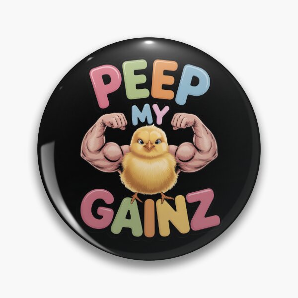 Item preview, Peep My Gainz Funny Muscular Chicken - Easter Gym Humor designed and sold by 404wearpl.