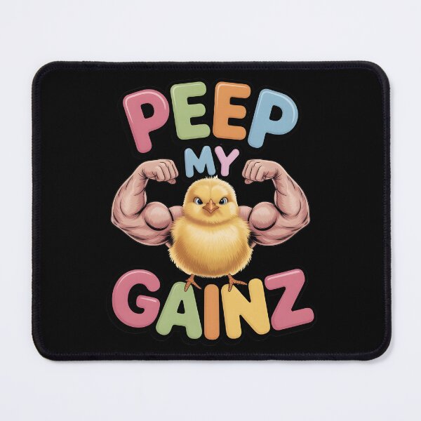 Item preview, Peep My Gainz Funny Muscular Chicken - Easter Gym Humor designed and sold by 404wearpl.