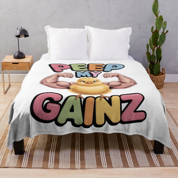 Item preview, Peep My Gainz Funny Muscular Chicken - Easter Gym Humor designed and sold by 404wearpl.