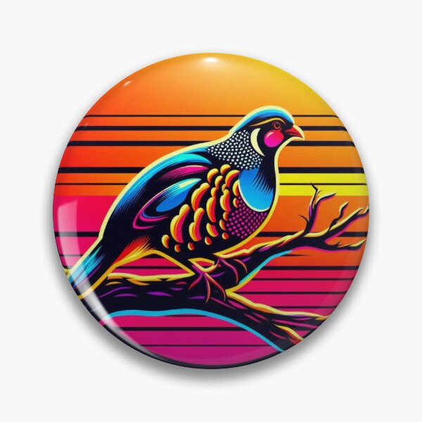 Item preview, Pop Art Partridge – Neon Sunset Bird designed and sold by Dogandesighn.