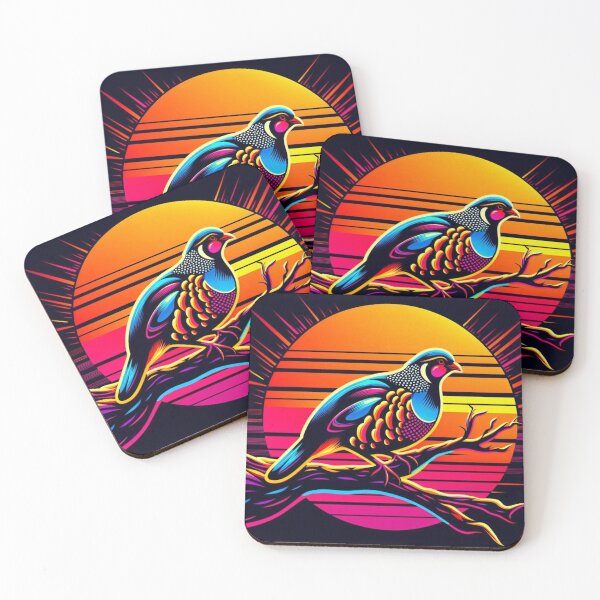 Item preview, Pop Art Partridge – Neon Sunset Bird designed and sold by Dogandesighn.