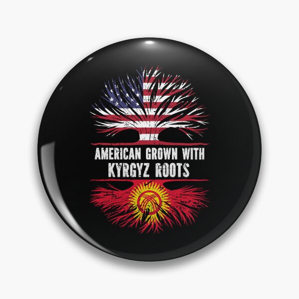 Item preview, American Grown with Kyrgyz Roots USA Flag designed and sold by CosmoKitsch.