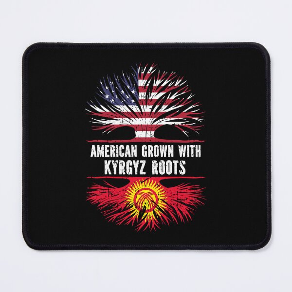 Item preview, American Grown with Kyrgyz Roots USA Flag designed and sold by CosmoKitsch.