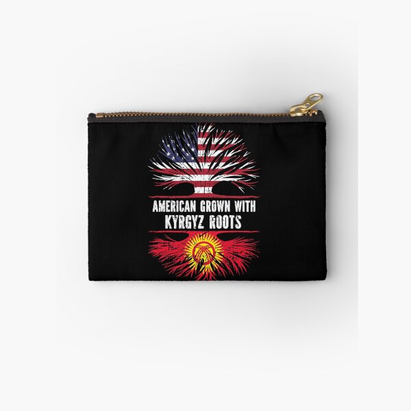 Item preview, American Grown with Kyrgyz Roots USA Flag designed and sold by CosmoKitsch.