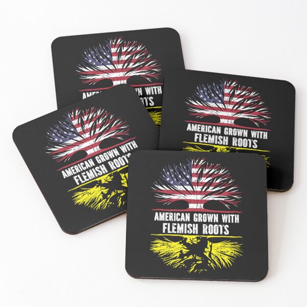 Item preview, American Grown with Flemish Roots USA Flag designed and sold by CosmoKitsch.