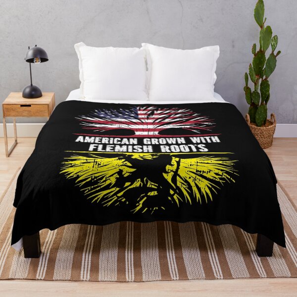 Item preview, American Grown with Flemish Roots USA Flag designed and sold by CosmoKitsch.