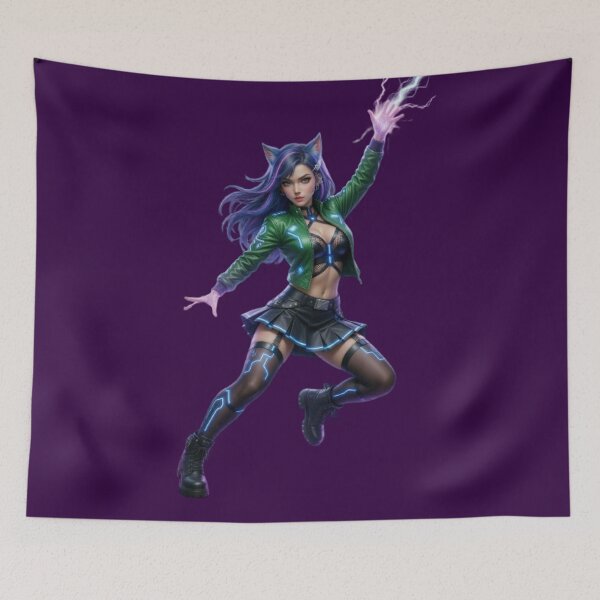 Item preview, Neon Lightning Catgirl Summoner designed and sold by RadaQueen.