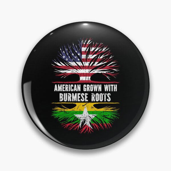 Item preview, American Grown with Burmese Roots USA Flag designed and sold by CosmoKitsch.