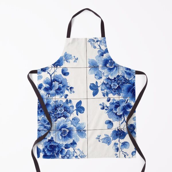 Item preview, Royal Delft Blue Ink Blue Flowers Tile Pattern designed and sold by GrinGalore.