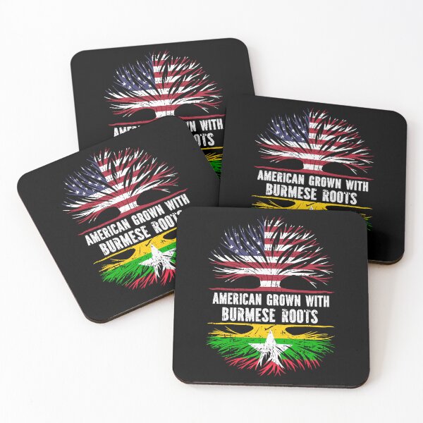 Item preview, American Grown with Burmese Roots USA Flag designed and sold by CosmoKitsch.